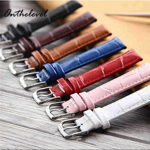 Onthelevel Watchband Bamboo pattern Genuine Leather Watch Strap 12/14/16/20/22/24mm Band for Rolex_watch Accessories Wristband