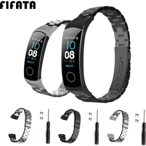 FIFATA Metal Retro Watchbands Wrist Strap For Huawei Honor band 4 For Honor 5 Smart Watch Band Replacement Strap Accessories