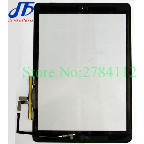 10Pcs replacement For ipad 5 Air 1 A1474 A1475 A1476 Touch Screen Digitizer Panel with Home Button Adhesive Front Assembly Glass