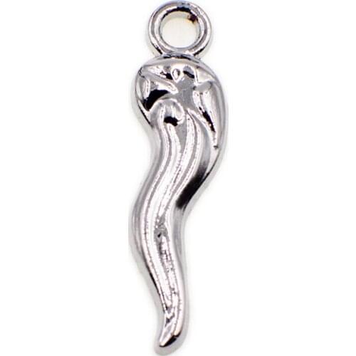 Silver Big Pepper Pendant Single Side Chili Charms DIY Accessories For Handmade Women Jewelry Necklace Bracelets