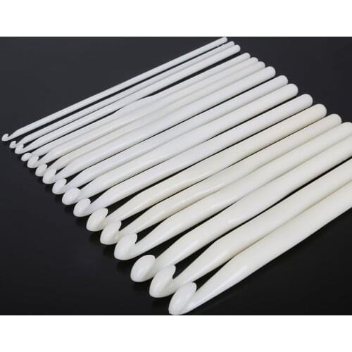 3/4/5/6/7/8/9/10mm White Plastic Crochet Hook Knitting Needles Weave Sweater Tools DIY Knitting Crafts Accessories