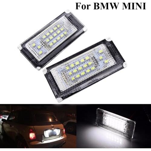 2 pcs 12V LED Number License Plate Lights Auto Tail Light Trunk Lamp Car Accessorie For BMW Mini Cooper R50 R52 R53