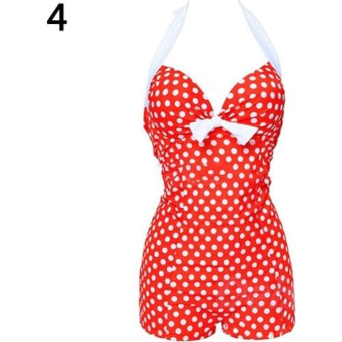 Womens Swimwear Bodysuit One-piece Bathing Suit Dotted Beachwear Push Up Monokini Swimsuit Beachwear Bathing Suits Plus Size