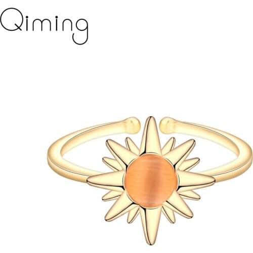Gold fashion Sun Flower Daisy Open Finger Ring for Women Girls Birthday Gift Party Wedding Rings Jewelry