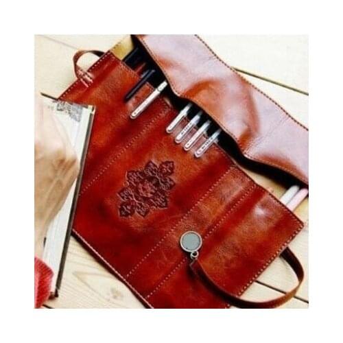 1PC Roll PU Leather Purse Pouch Cosmetic Bags MAKE UP PEN holder Kits Pencil Case Makeup Pem