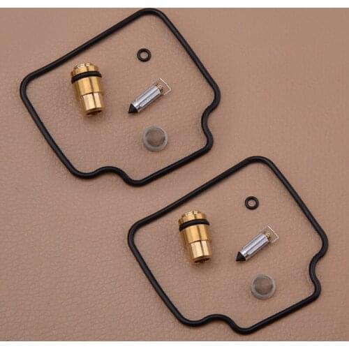 2 Set Motorcycle Carburetor Repair Kit --Float Gasket Valve Needle Seat Replacement fit for GSX-R1100 GU74CD 1986 1987 1988