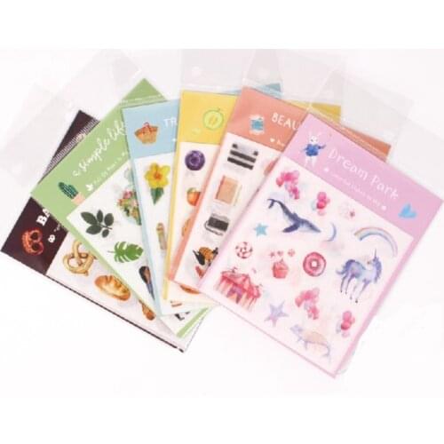 2Sheets/Pack Girls Life Scrapbooking Paper Stickers Set Stationery DIY Craft Diary Decoration Household Supplies