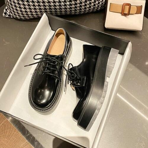 2021 Spring Ins British Style Leather Shoes Womens Thick-soled Sponge Cake Transparent Bottom Tassel Single Shoes