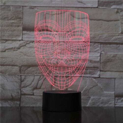 3D Lamp V for Vendetta Best Present for Children Touch Sensor Fast Delivery Bright Base for Room Decor Led Night Light Lamp