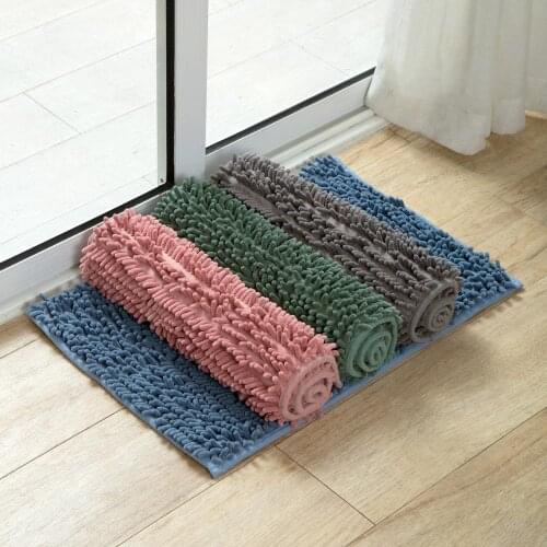 58.5x39.5CM Chenille Floor Mat Bathroom Rug Carpet Door Absorbent Non-Slip Mats Household Bedroom Entrance Carpet