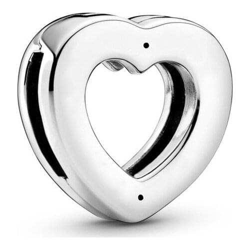 925 Sterling Silver Bead Reflexions Signature Logo Heart Clip Charm Fit Fashion Women Pandora Bracelet Bangle Gift DIY Jewelry
