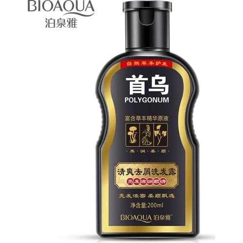 BIOAOUA Natural Plant Herb Heshouwu Black Hair Shampoo Men And Women Remove Aandruff And Itching Scalp Shampoo 200ml