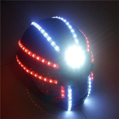 Rgb change color Future LED Clothing led lumious robot suit stage performance light up costume helmet Bar Nightclub
