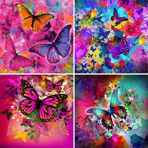 EverShine Diamond Embroidery Butterfly Cross Stitch Diamond Painting Animal Full Square Mosaic Picture Of Rhinestones Wall Decor