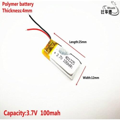 Good Qulity 3.7V,100mAH,401225 Polymer lithium ion / Li-ion battery for TOY,POWER BANK,GPS,mp3,mp4
