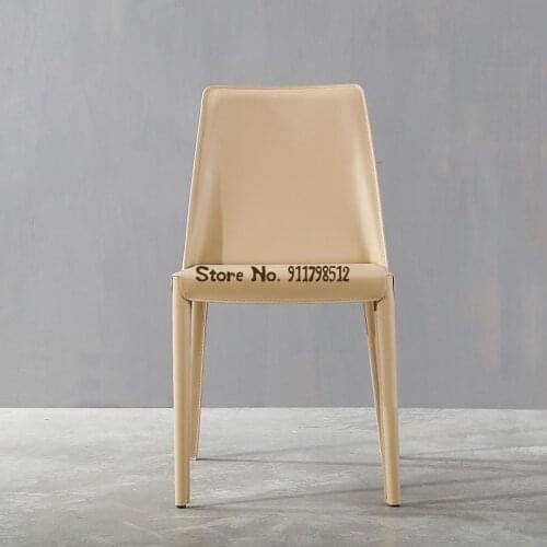 Italian dining chair postmodern nordic creative designer makeup chair net red backrest chair saddle leather home chair