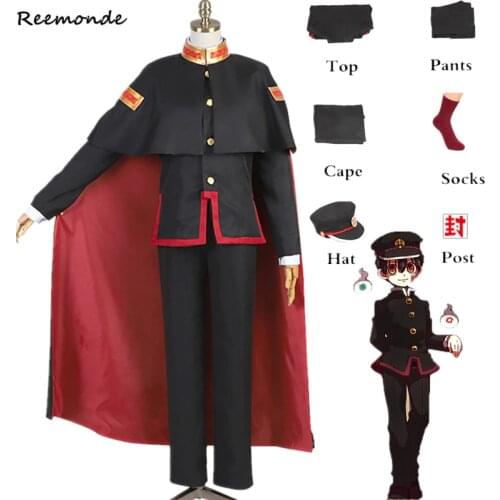 Anime Toilet-Bound Hanako-kun Cosplay Jibaku Shounen Yugi Amane Costume Hat Suit Yugi Full Set Nene Yashiro Cosplay Dress Wig