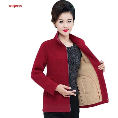 Sale Spring Autumn Women Outdoor Fleece Jacket Sports Camping Warm Winter Jacket Middle-aged Mother Fleece Coat Plus Size W1421