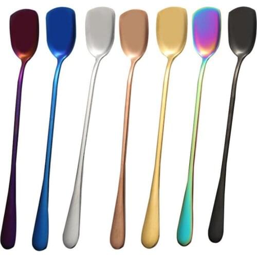 Stainless Steel Spoon Dessert Ice Cream Coffee Spoon Stirring Teaspoons Coffee Spoon Flatware Set F20173512