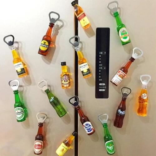 Fridge Magnet Sticker Simulation Beer Coke Whiskey Oppener Glass Corkscrew Fridge Magnet 3D Decorative Magnet Kitchen Decor