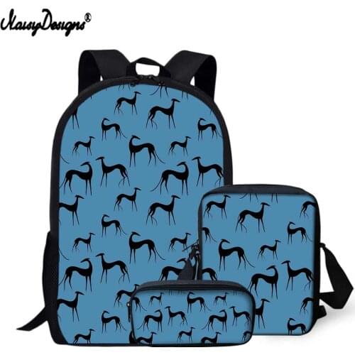 NOISYDESIGNS 2021 Greyhound Dog Printed Fashion Children School Bags Girls Kids School Backpack Lightweight Primary Schoolbags