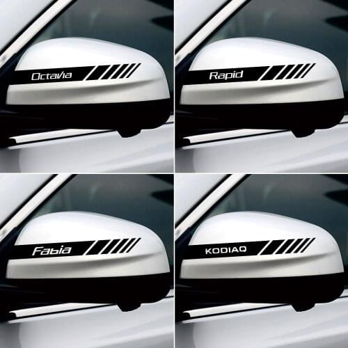 2PCS Car Rearview Mirror Decoration Sticker Body Decal For Skoda Octavia Rapid Fabia Superb Kodiaq Scala Karoq Kamiq Accessories
