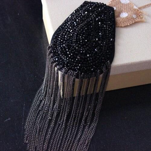 New Clothing Epaulettes Accessories Patch Metal Diamond Tassels Epaulettes Dress Apparel Accessories