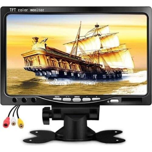 By DHL/Fedex 10pcs Wholesale 10pcs HD Digital Screen 800*480 7 Inch TFT Car Parking Monitor With 2 RCA Video Input