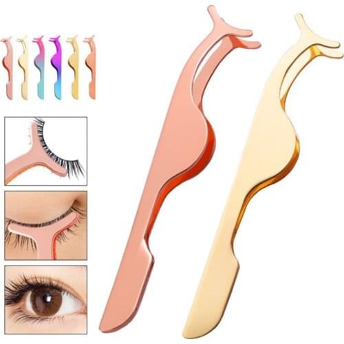 False Eyelash Tweezers False Eyelashes Applicator Eyelash Extension Curler Nipper Auxiliary Clamp Makeup Forceps Tools