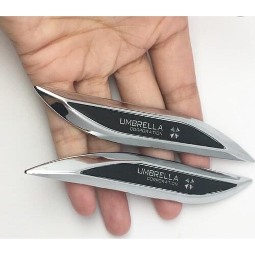 ANTINIYA 1 pair 3D Metal Car Styling UMBRELLA CORPORATION Flank Sticker Side Emblem Badge Auto Body decoration Decal Car-Styling