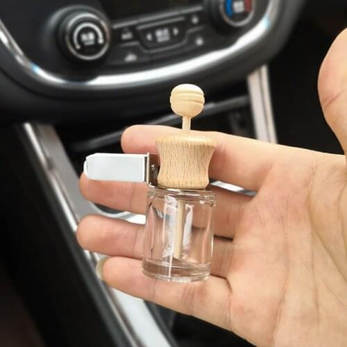 Car Outlet Empty Perfume Bottle Cylinder Refillable Transparent Car Vents Deodorant Air Conditioning Perfume Bottle Glass Bottle
