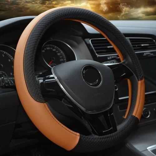 Faux Leather Car Steering Wheel Cover M size for outer diamter 37-38cm steering wheel