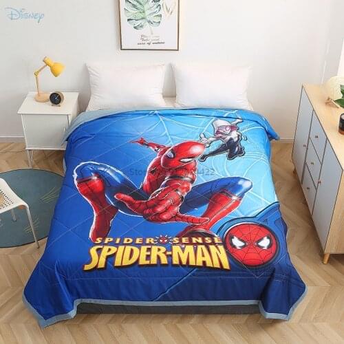 Marvel Spider Man The Avengers Summer Quilt Iron Man Blanket Bedspread Coverlet for Boy Girl Kids Adult 150x200cm 200x230cm Size