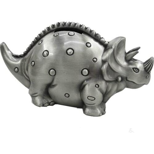 Saideke Metal Retro dinosaur Stegosaurus Piggy Bank Animals model money box Coins box Birthday Christmas Gifts Home Decoration