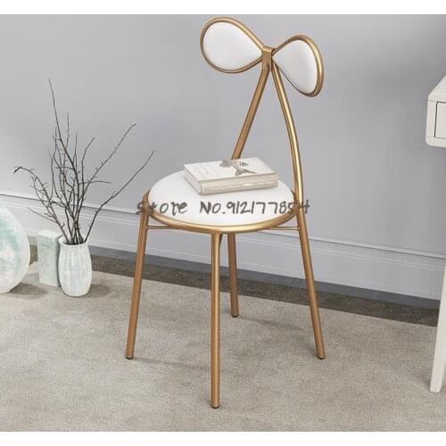 Nordic modern minimalist dressing table makeup chair stool net red butterfly chair golden home bar stool stool backrest chair