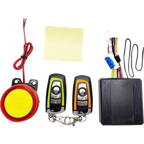 Universal 12V Motorcycle Safety Alarm Anti-Theft System Remote Control Engine One-Button Start for Bicycle Scooter