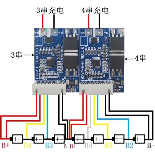 3S 4S 5S 7A 14A bms for Car start power charging bms 18650 BMS Li-ion/Lifepo4 battery protection board