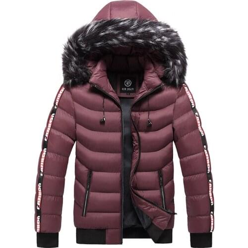 Winter Men Plus Velvet Parka Coat Fur Collar Hooded Plus Velvet Thick Warm Parka Coat Jacket Multi-Pocket Casual Parka Men M-5Xl
