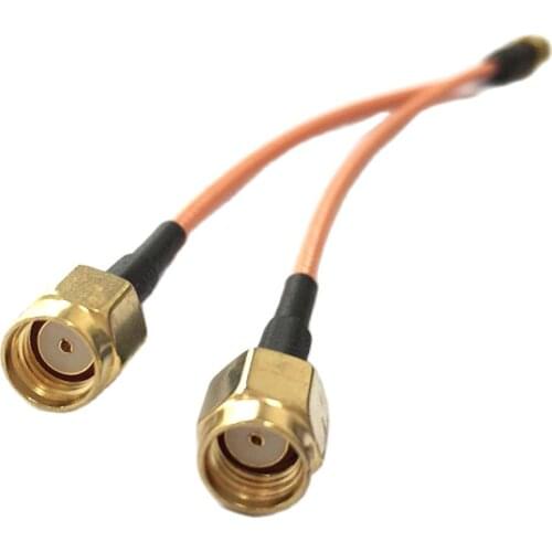 1 in 2 RP SMA male plug switch 2x RP SMA male plug female pin pigtail cable RG316 15cm Y type splitter adapter
