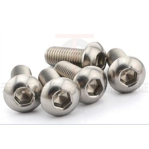 100PCS Stainless steel hex socket screws M2.5*22/25 mm Round head bolts mushroom head bolt