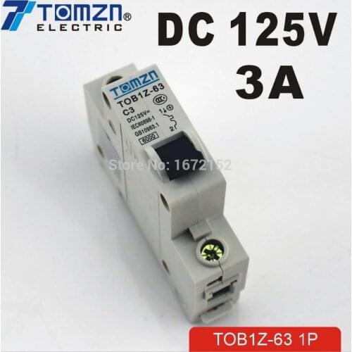1P 3A DC 125V Circuit breaker MCB C curve