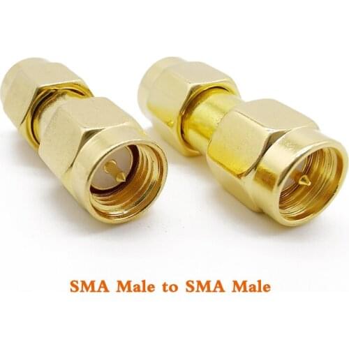 2Pcs SMA Male to SMA Male Plug Convertor Connector Gold Plated 50 Ohm RF Coaxial Coax Straight Pin SMA Male to SMA Male Adapter
