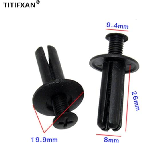 20pcs 8mm Hole Extended Universal automotive bumper fender plastic fastener rivet clip screw expansion buckle for all cars