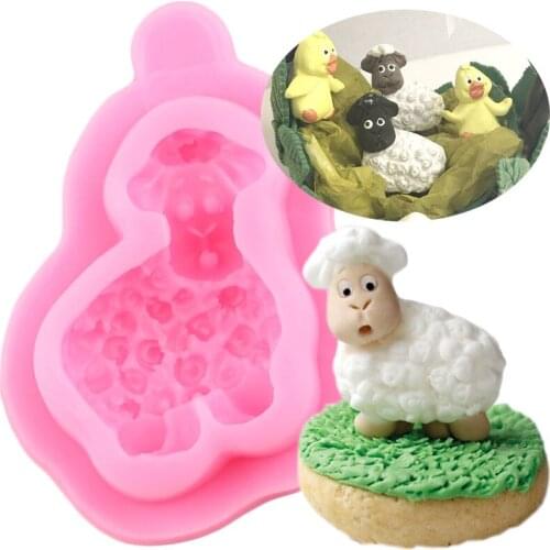 3D Sheep Shape Silicone Mold Animals DIY Party Cupcake Topper Fondant Molds Cake Decorating Tools Candy Chocolate Gumpaste Mould