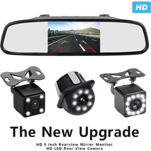 5.0 inch 800*480 HD LCD Car Rearview Mirror Monitor Auto Parking Night Vision Reversing LED Rear View Camera