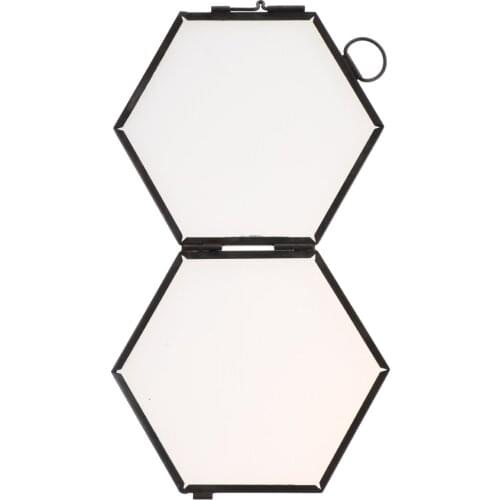 5 Pieces Nordic ing Photo Frame Hexagon Metal & Glass Poster Frame Black