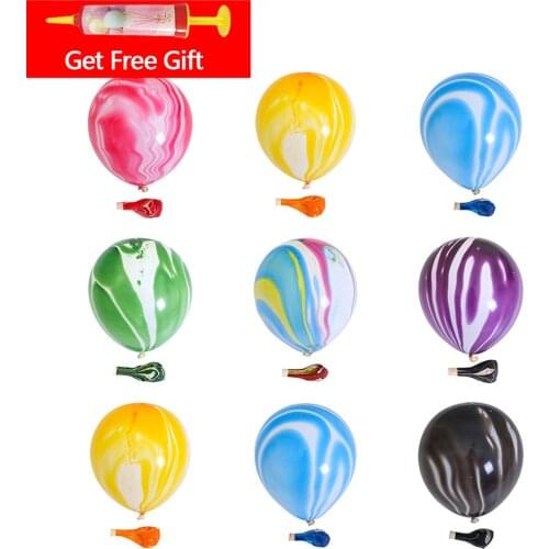50pcs 10/12 Inch Agate Marble Latex Balloons Colorful Wedding Birthday Party Decoration Ballons Kids Toys Globos