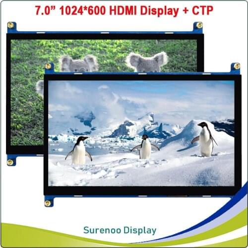 7" 7.0 inch 1024*600 HDMI-Compatible TFT LCD Module Display Monitor Screen with USB Capacitive Touch Panel for RaspBerry Pi