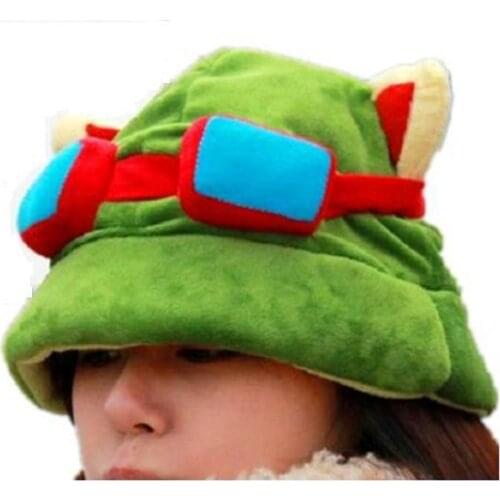 Free shipping 10 pcs/lot Temo Cosplay Cute Plush Cotton Hat the Swift Scout cap Games Green Temo hat caps TMO Beanies