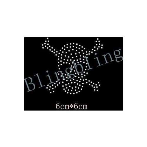 Free shipping Skull Iron On Rhinestone Trtansfer Crystal Hotflix t-shirt